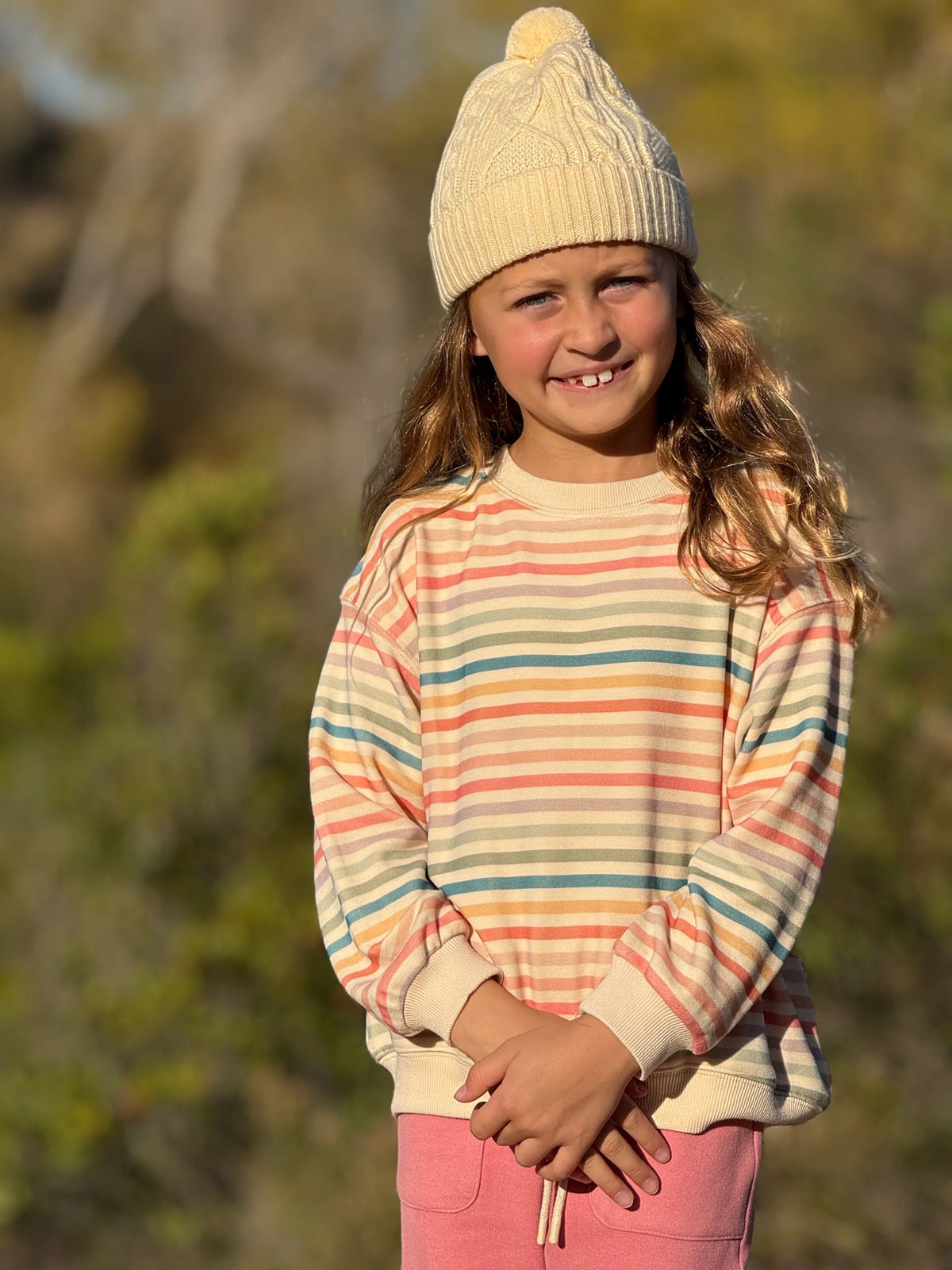 ALANA SWEATSHIRT || CANDY STRIPE