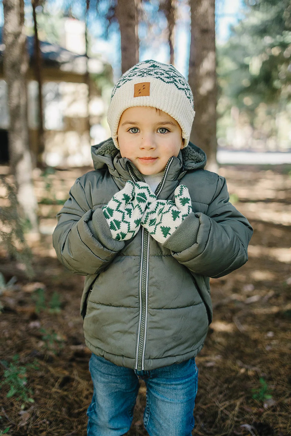 100% ORGANIC COTTON ECRU MITTENS