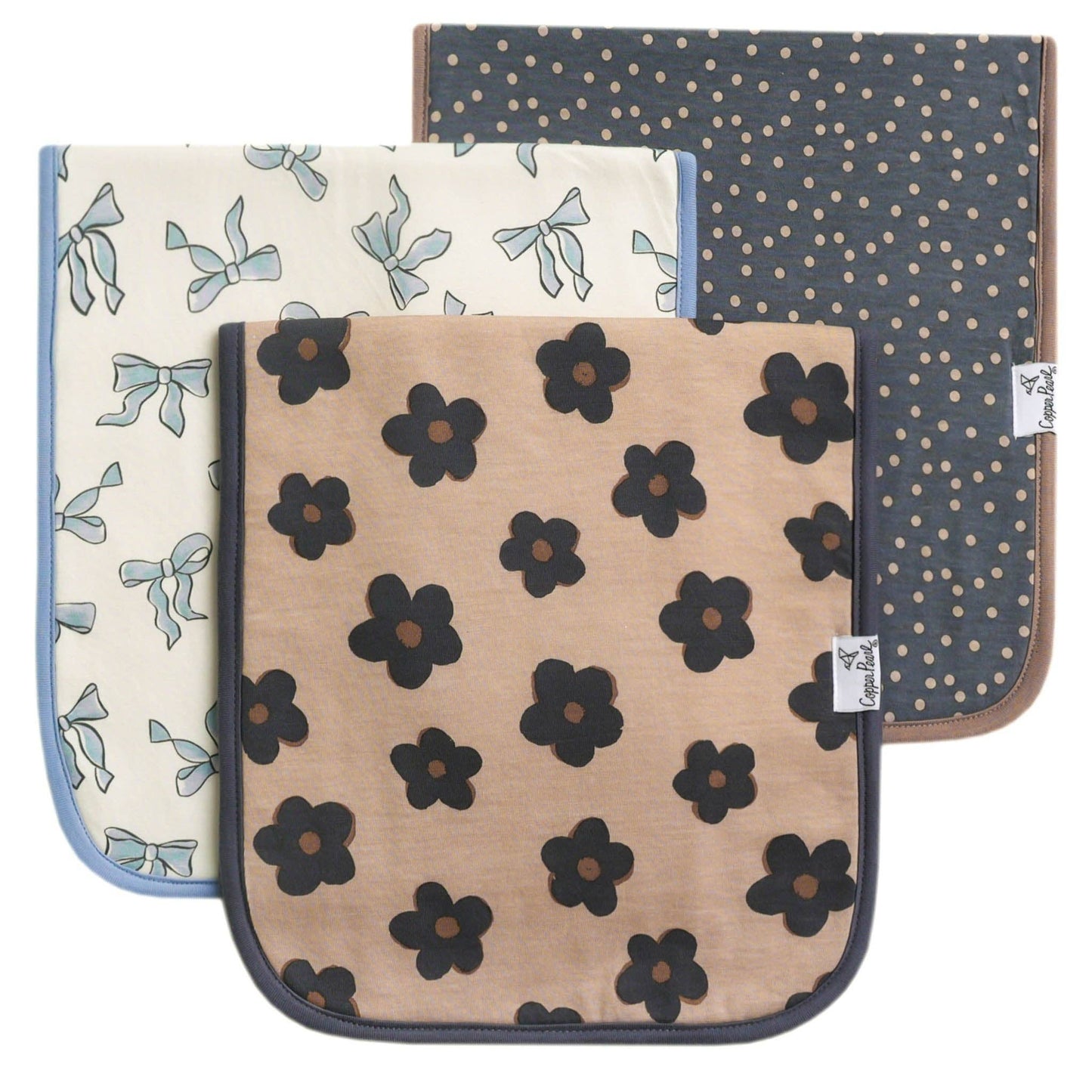 3 PACK PREMIUM BURP CLOTHS || GEMMA IN TAN