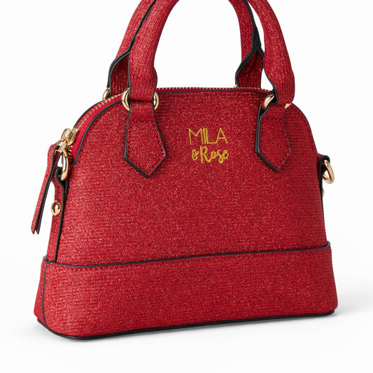 CROSSBODY PURSE || RED SHIMMER