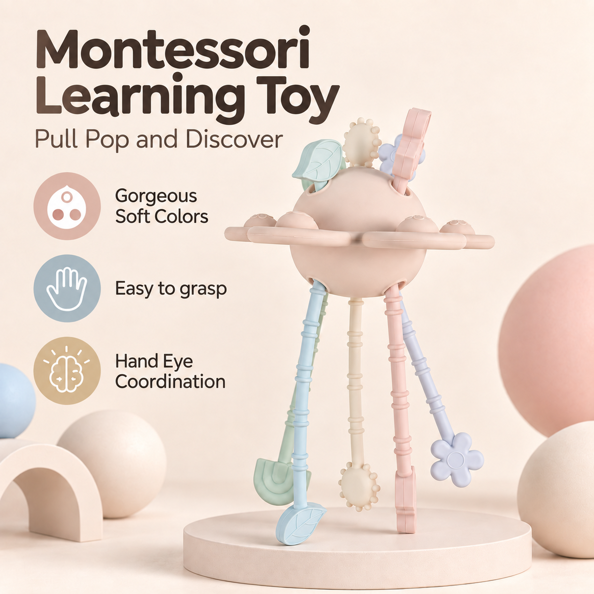 MONTESSORI MULTI-SENSORY PULL & POP TOY