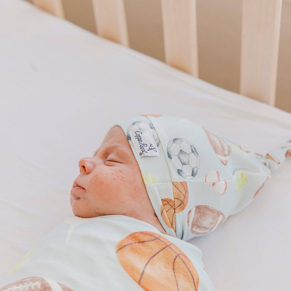 Top Knot Hat - Sports Medley: 0-4 Months