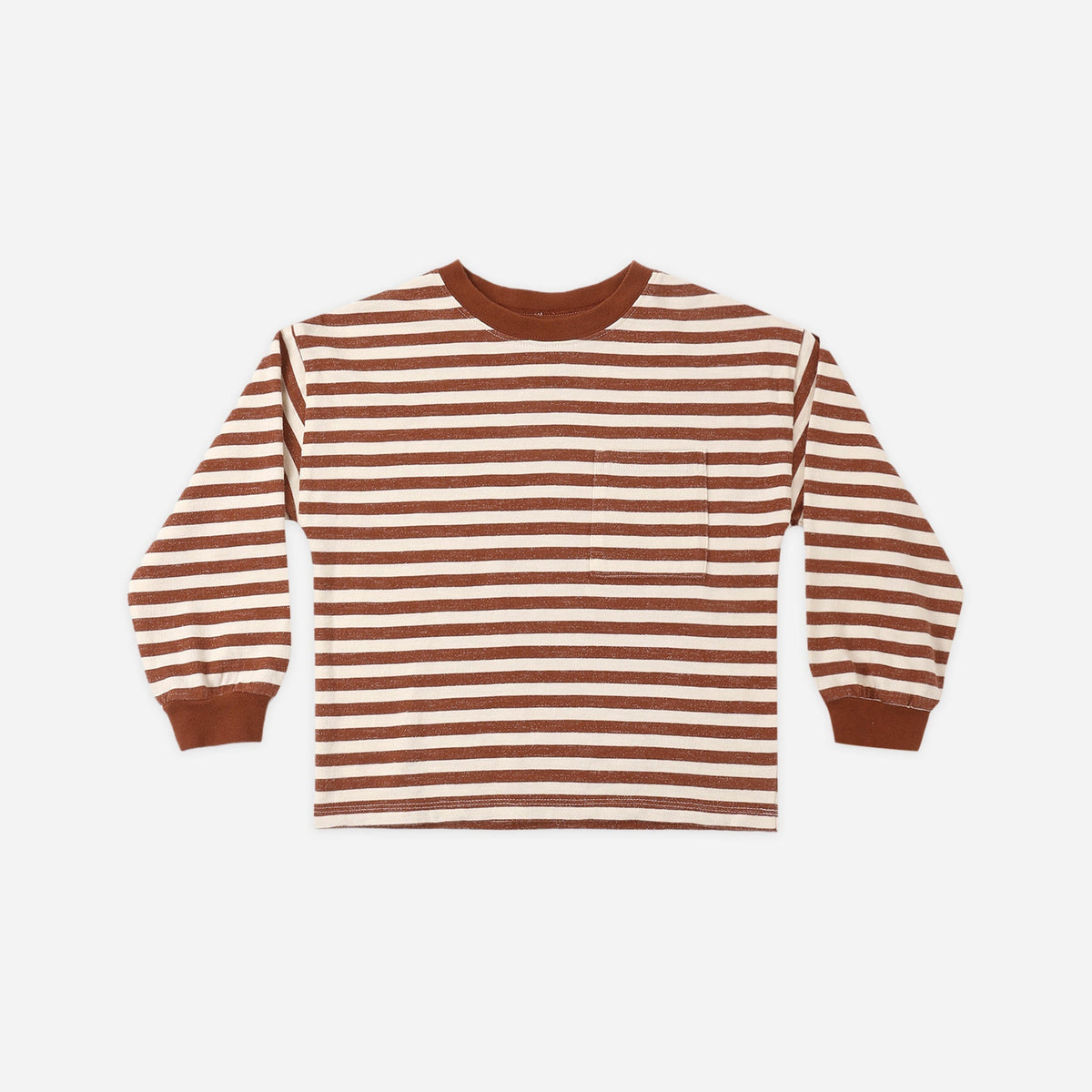 RELAXED LONG SLEEVE TEE || BRICK STRIPE