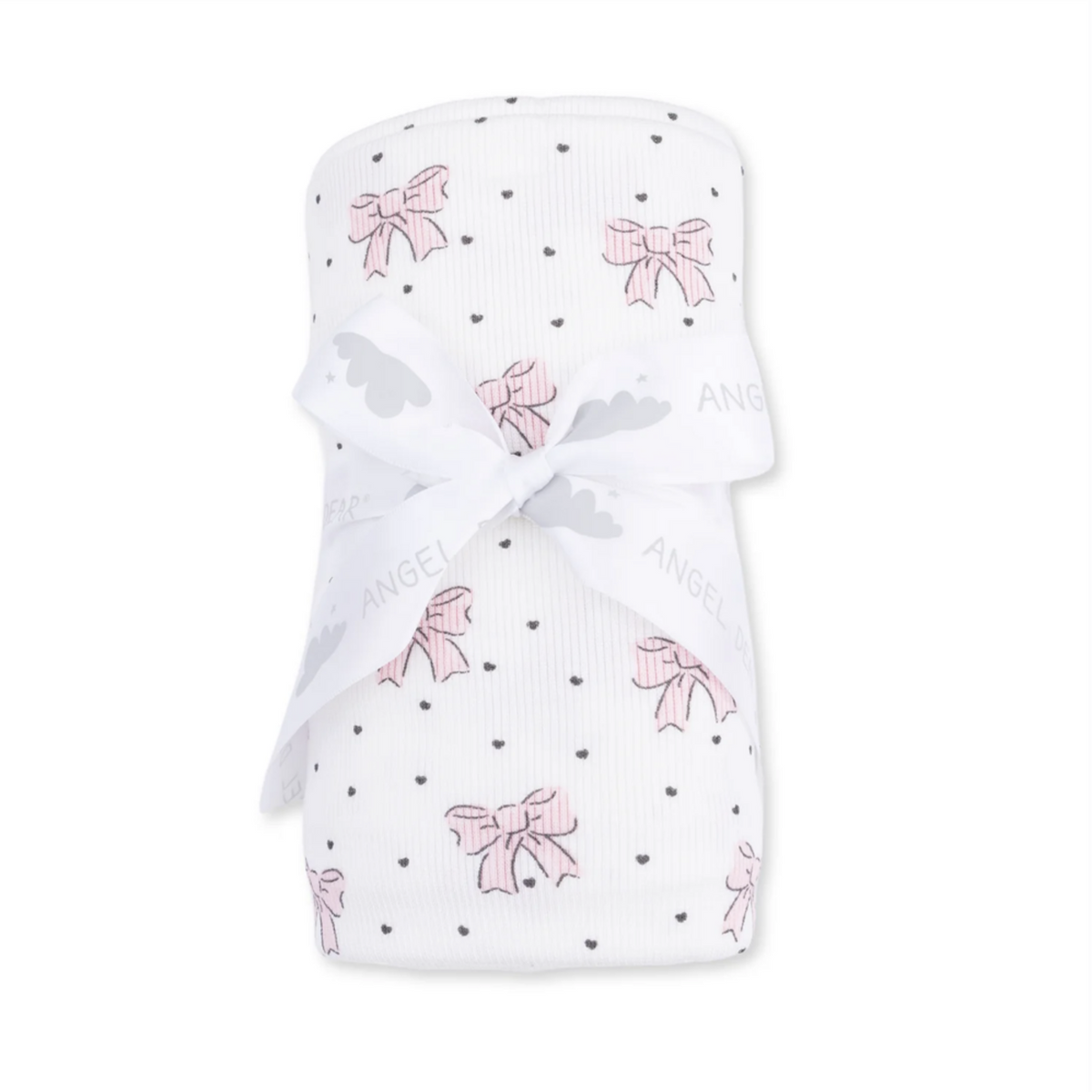 BOWS & HEARTS SWADDLE BLANKET