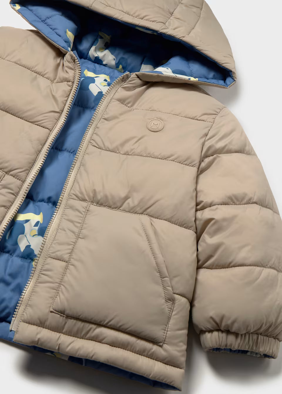 REVERSIBLE SOFT PRINTED PUFFER JACKET
