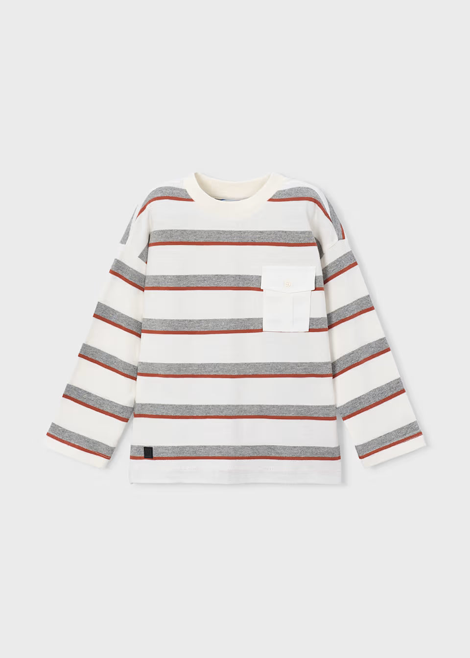 LONG SLEEVE STRIPED POCKET T-SHIRT