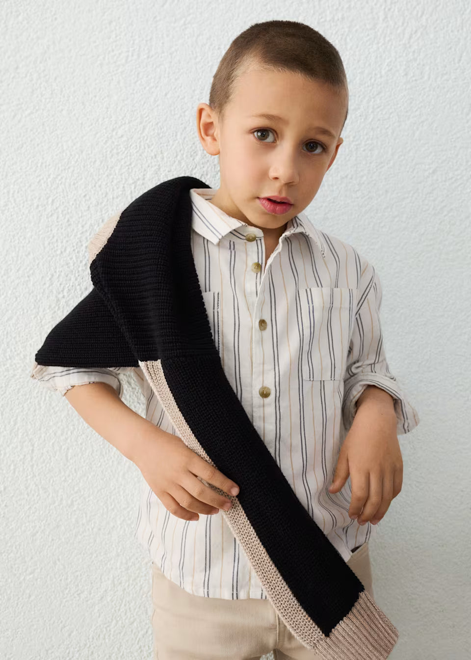 BOY WOVEN COTTON SHIRT|| INK