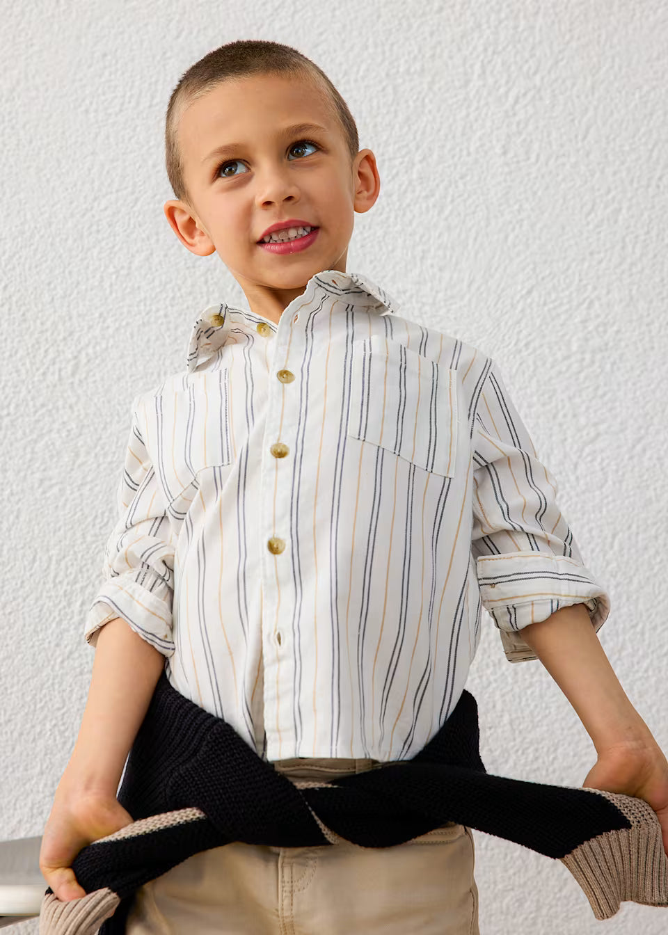 BOY WOVEN COTTON SHIRT|| INK