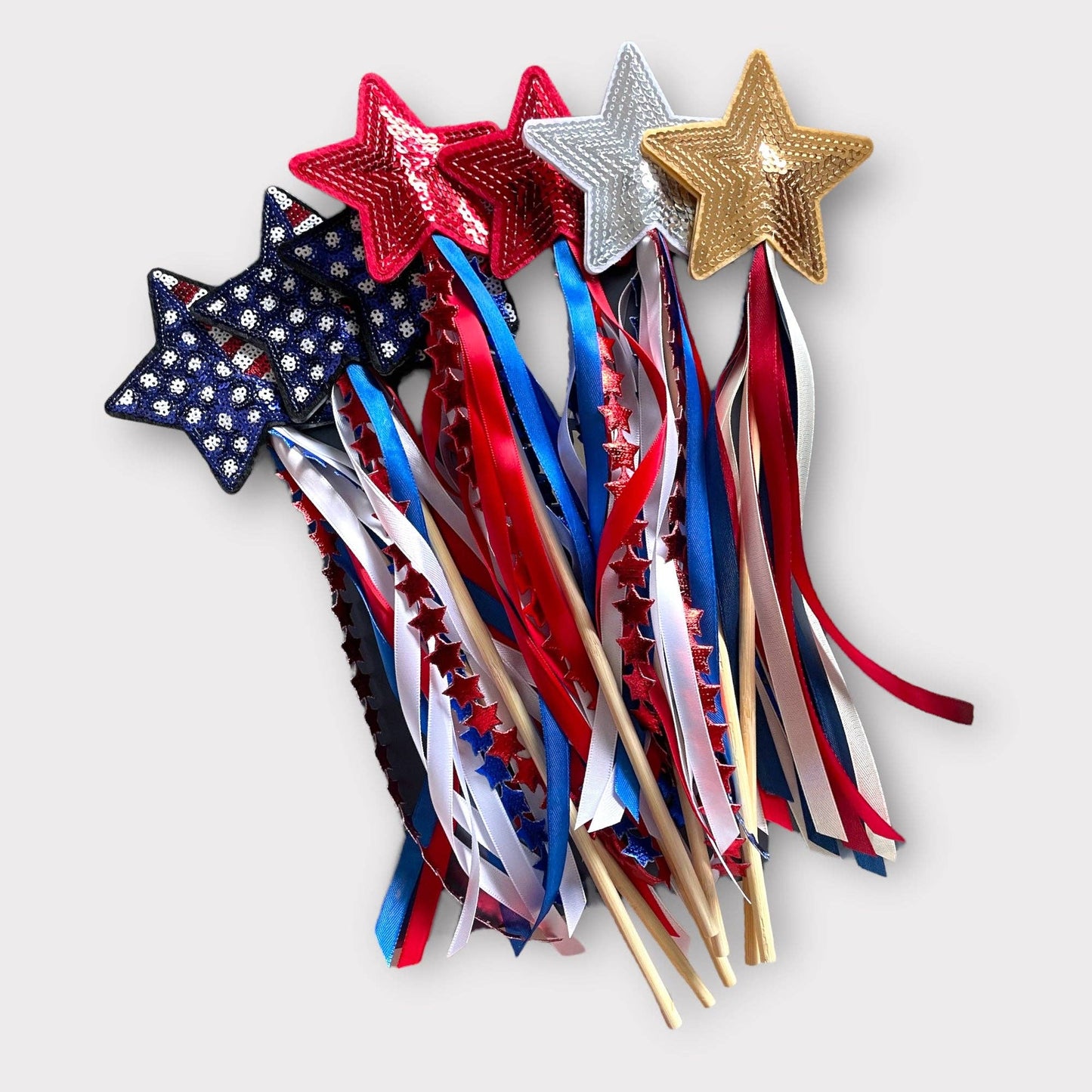 PATRIOTIC RIBBON WAND || RED