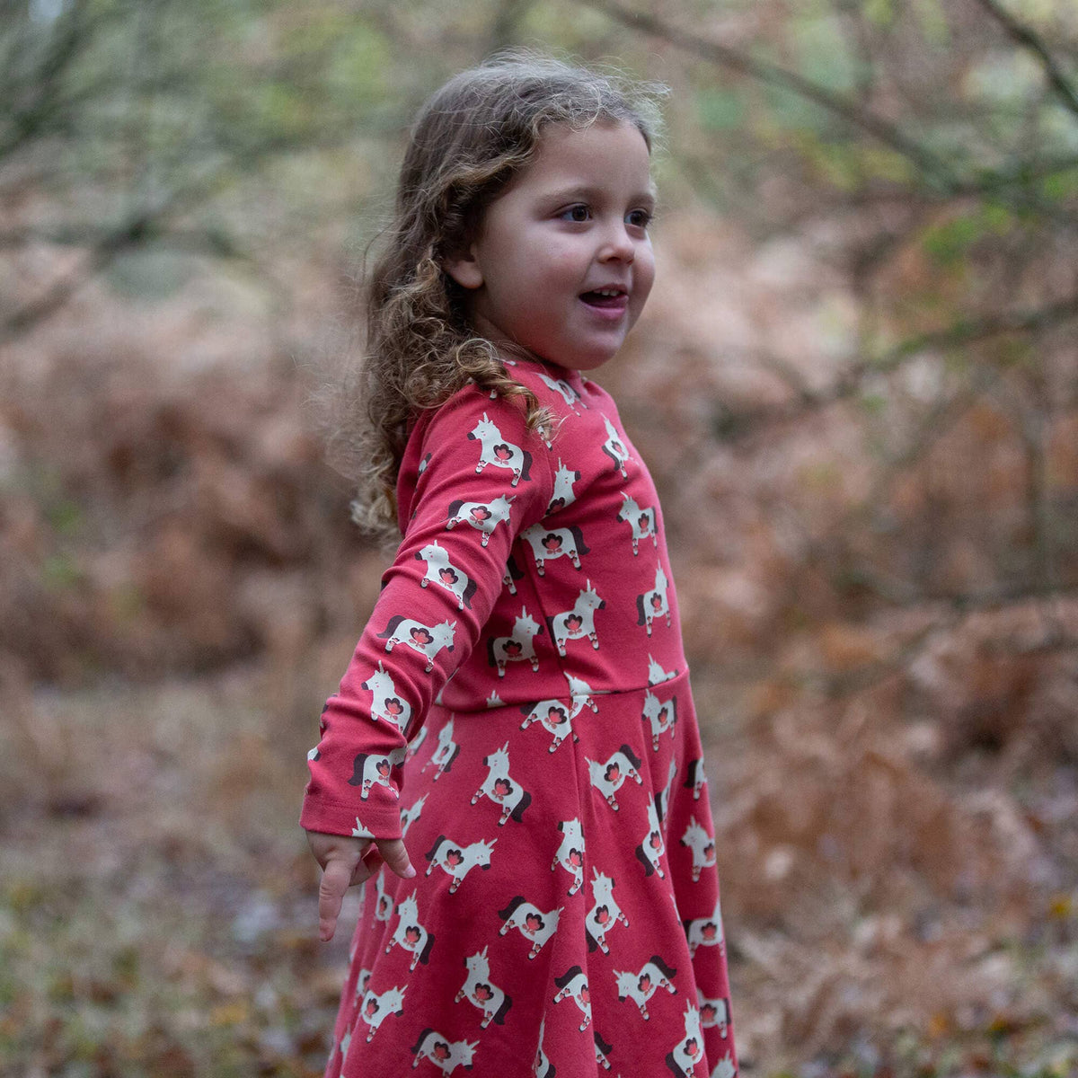 LITTLE UNICORNS L/S SPINNY DRESS