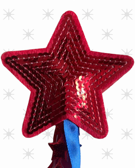 PATRIOTIC RIBBON WAND || RED