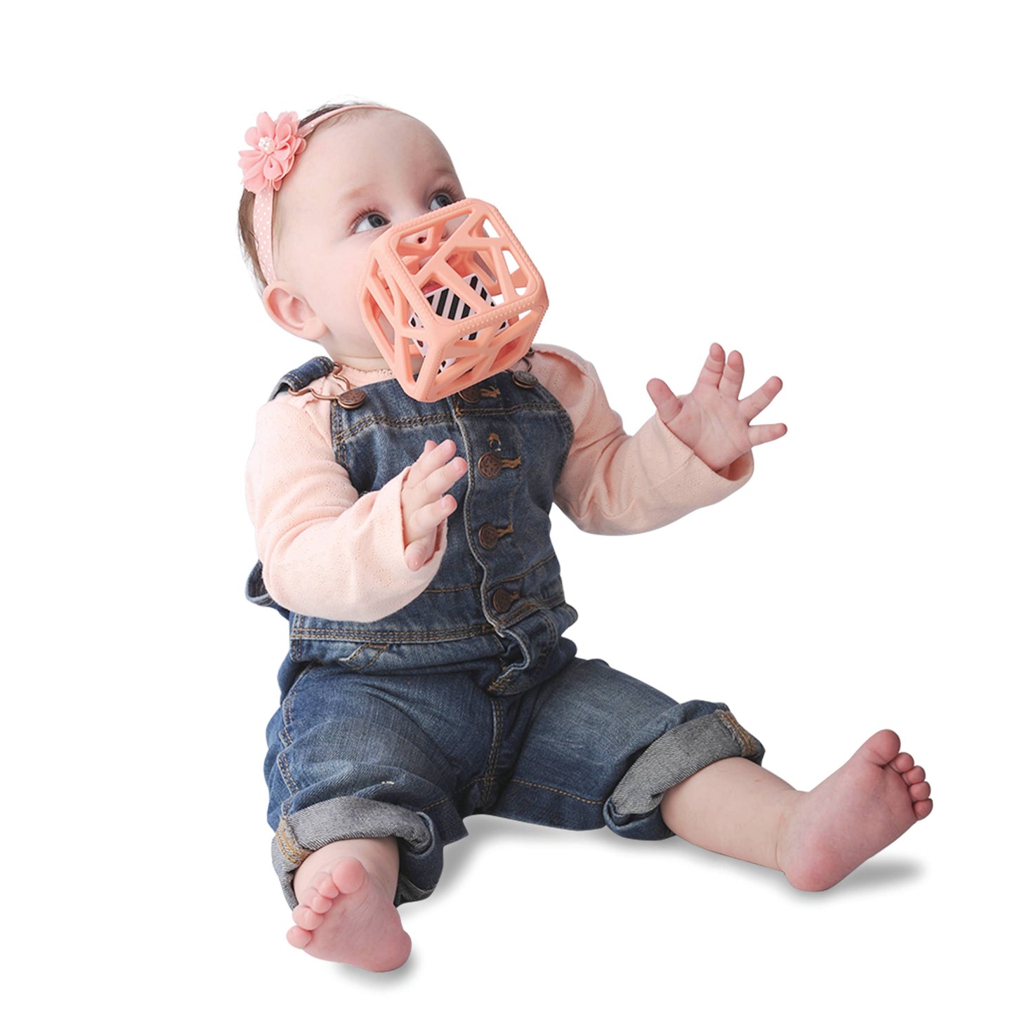 CHEW CUBE || SILICONE TEETHER RATTLE || MARBLE GREY