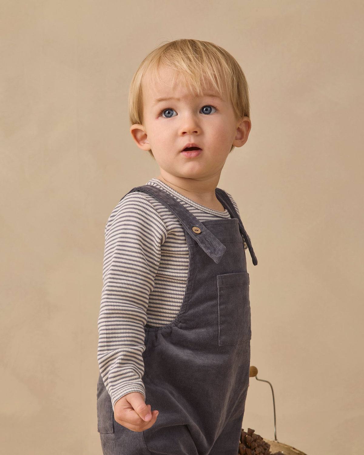 Waffle Long Sleeve Bodysuit Midnight Microstripe