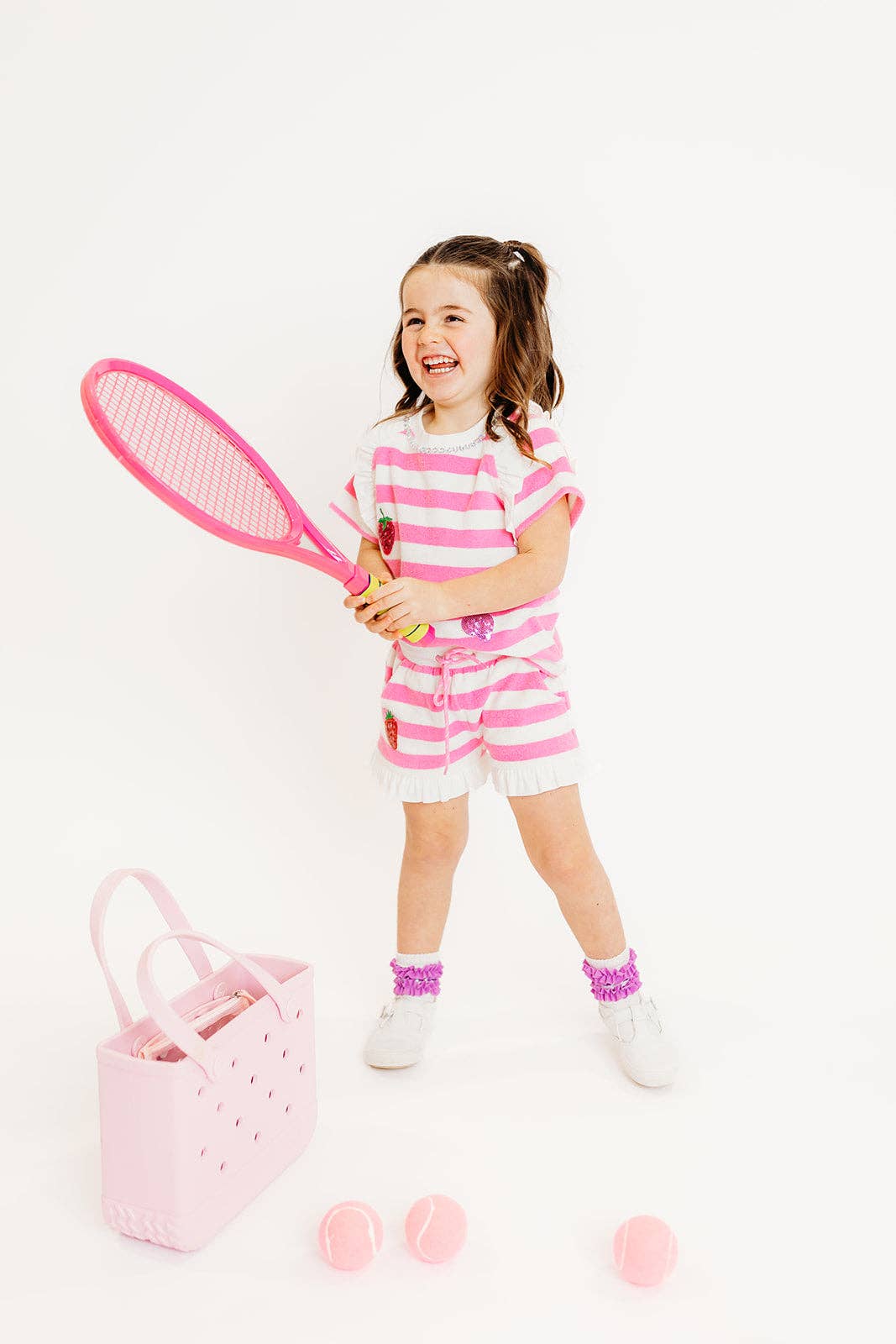 TERRY CLOTH SHORT / SHIRT SET || STRAWBERRY