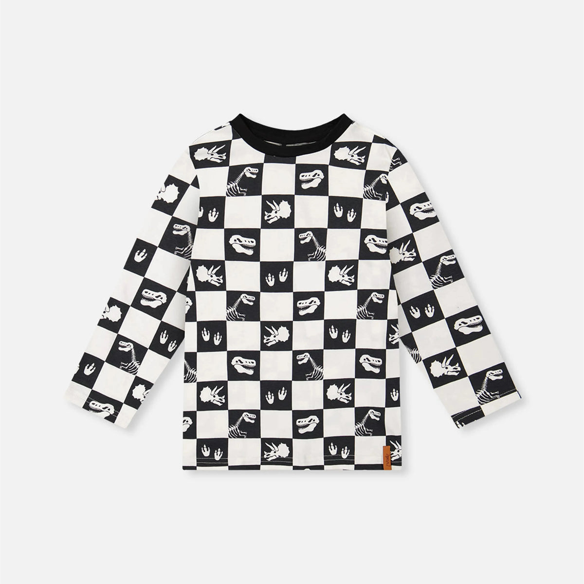 PRINTED ORGANIC COTTON SHIRT|| CHECKERED DINOS
