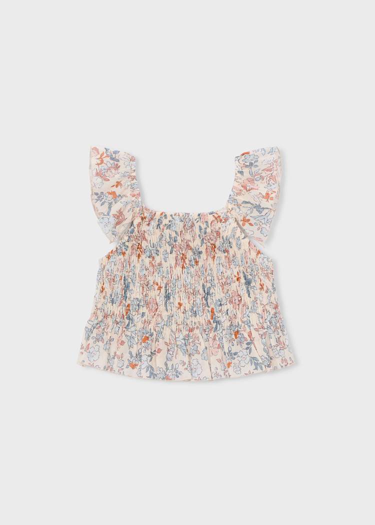PRINTED BAMBULA TOP || SALMON