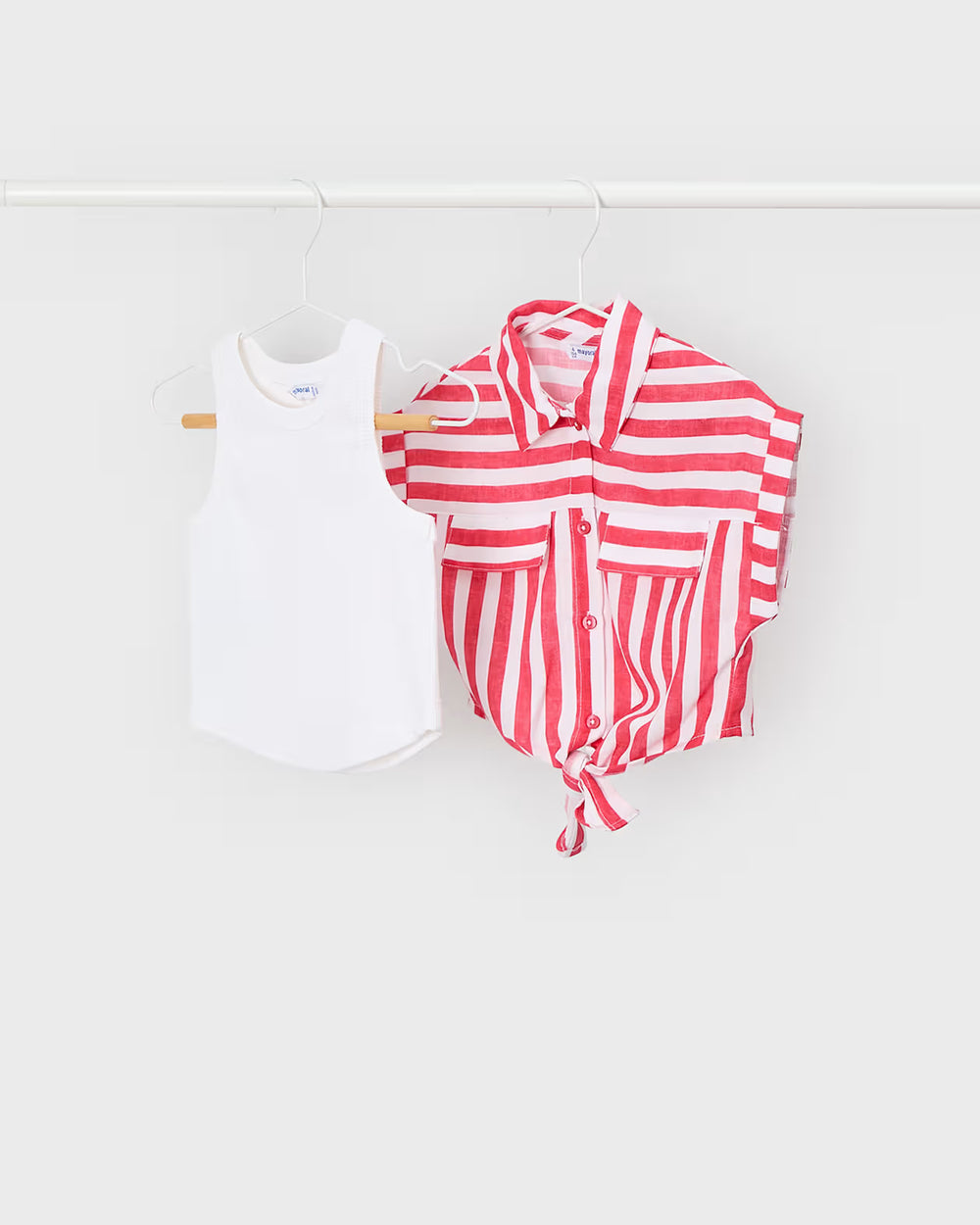 GIRL BLOUSE WITH UNDER TOP || RED STRIPE