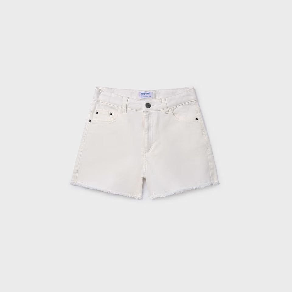 GIRL TWILL SHORTS || WHITE