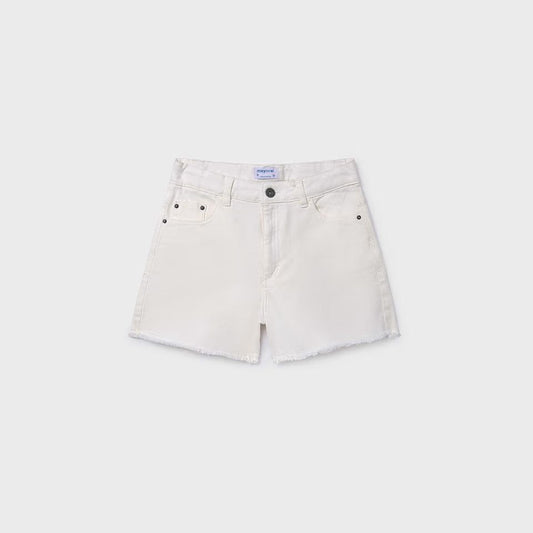 GIRL TWILL SHORTS || WHITE