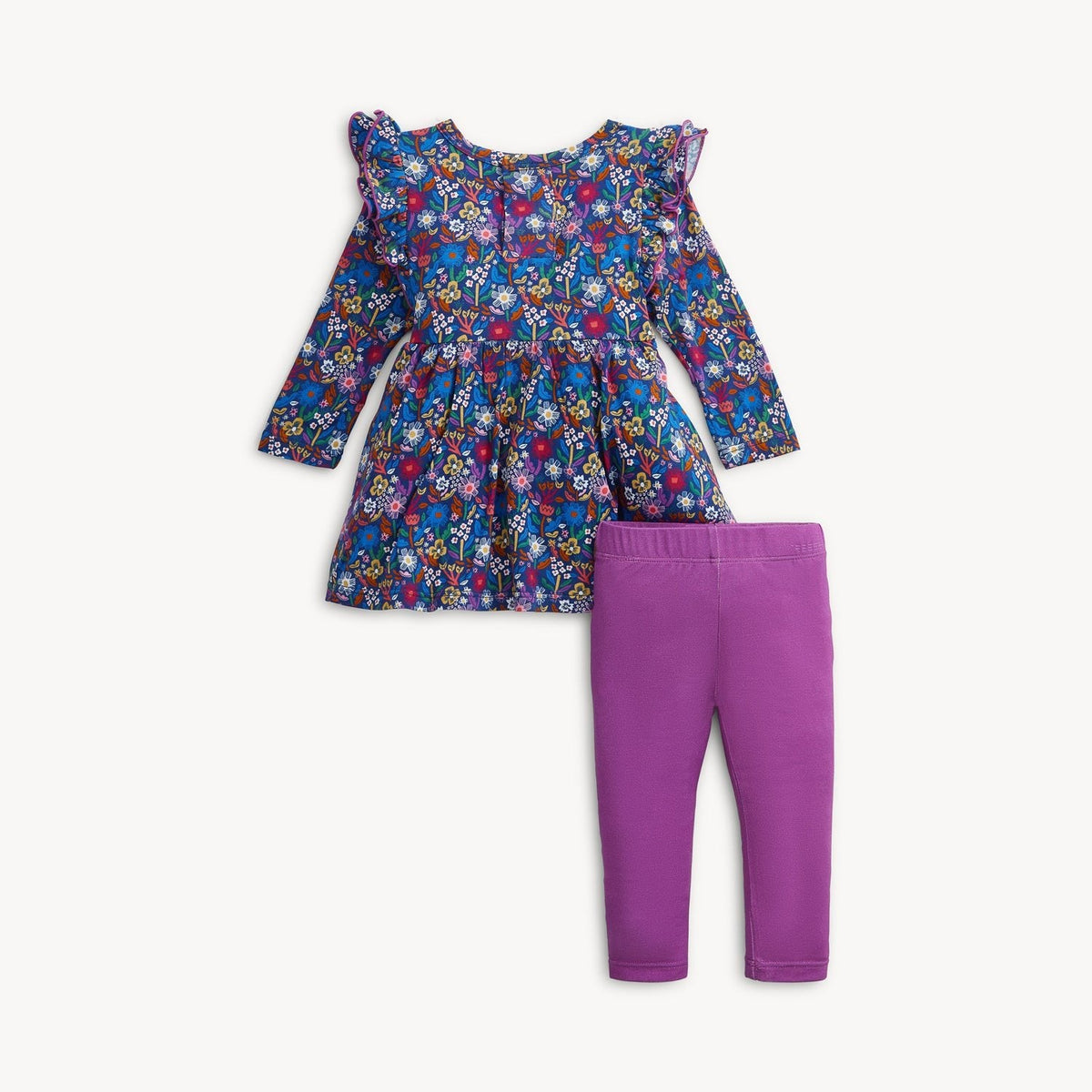 Astrid Modal L/S Ruffle Dress w/ Legging detail