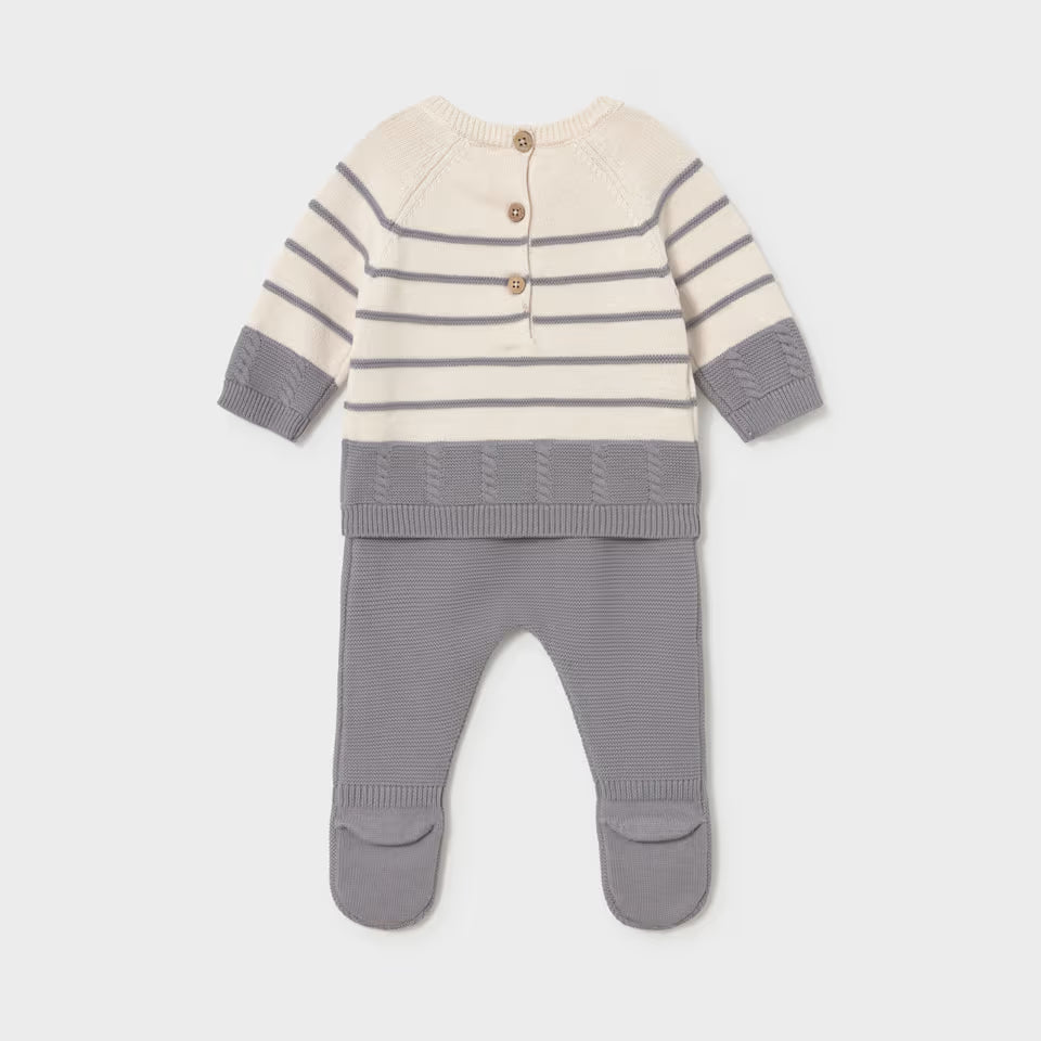 NEWBORN KNIT PANT & SWEATER SET || ASH