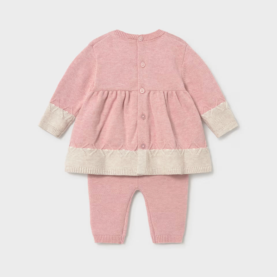NEWBORN GIRL DRESS WITH LEGGING SET || ROSE