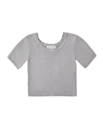 Scallop Tee Dusty Blue