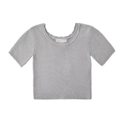 Scallop Tee Dusty Blue
